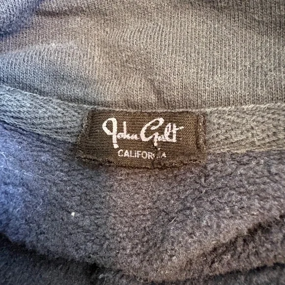 John Galt Brandy Melville Los Angeles 1984 Quarter Zip Sweatshirt Black OS - Picture 3 of 5